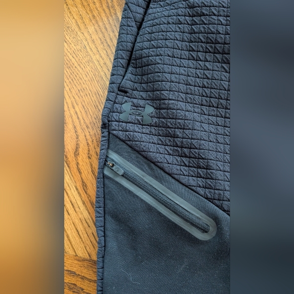 NEW! Men's Under Armour Black Unstoppable Grid Fleece Jogger Pants Large & 2XL - Picture 2 of 8